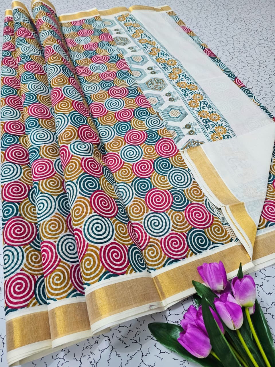 Printed cotton sarees