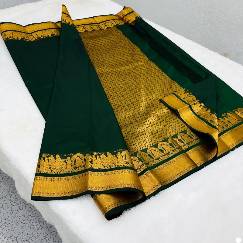 Kanchipuram Pallaku soft silk sarees