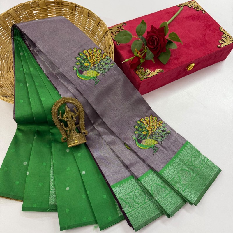 Peacock Tissue Silk Saree