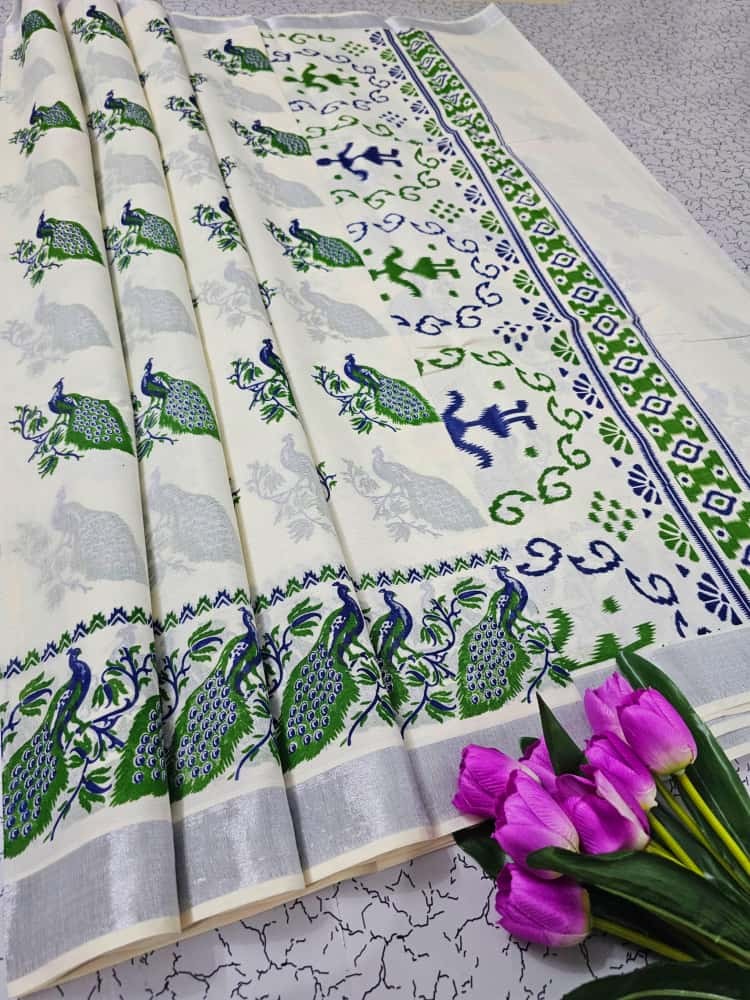 Printed cotton sarees