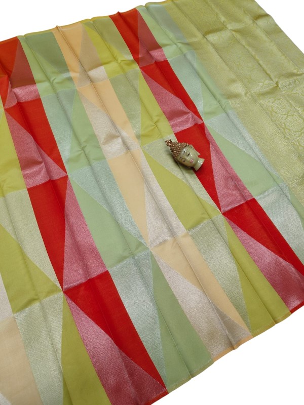 Rainbow Tissue silksaree