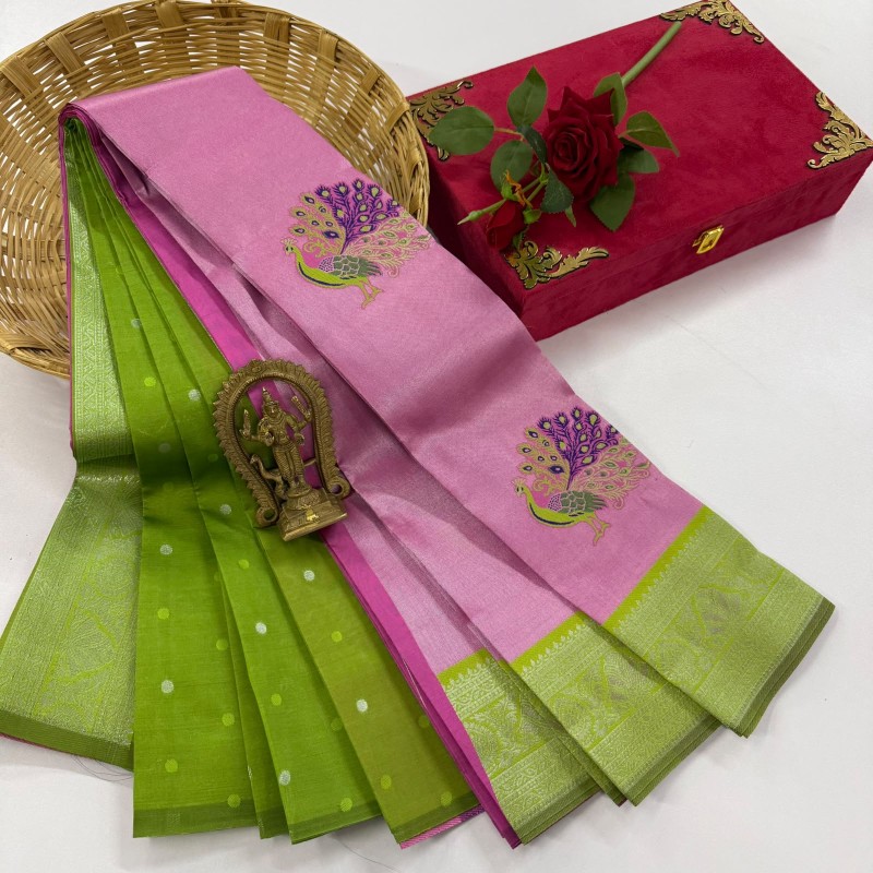 Peacock Tissue Silk Saree