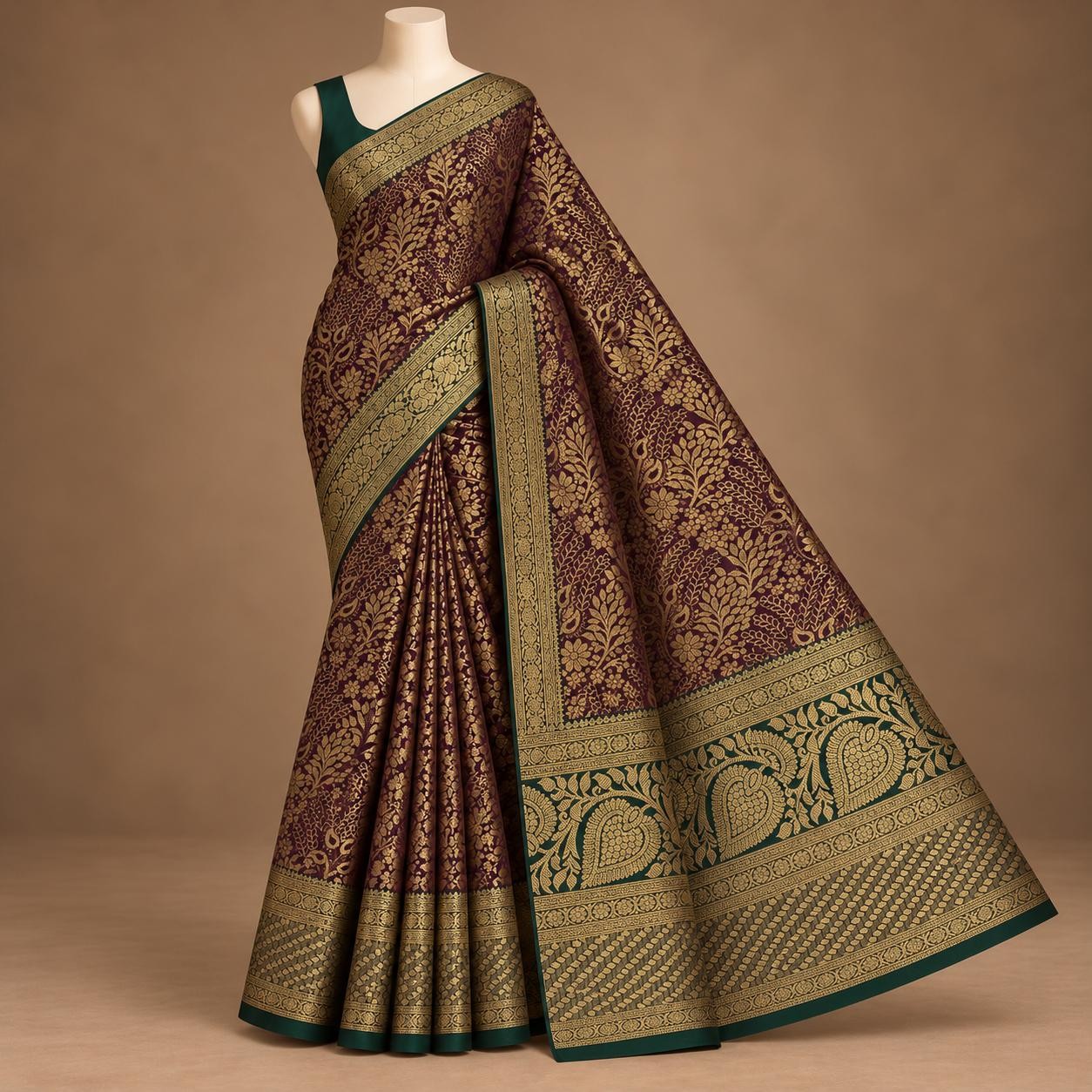 Luxury Bridal wedding silk saree