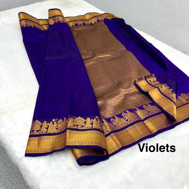 Kanchipuram Pallaku soft silk sarees