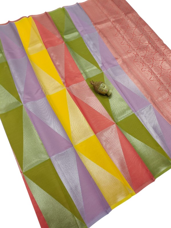 Rainbow Tissue silksaree