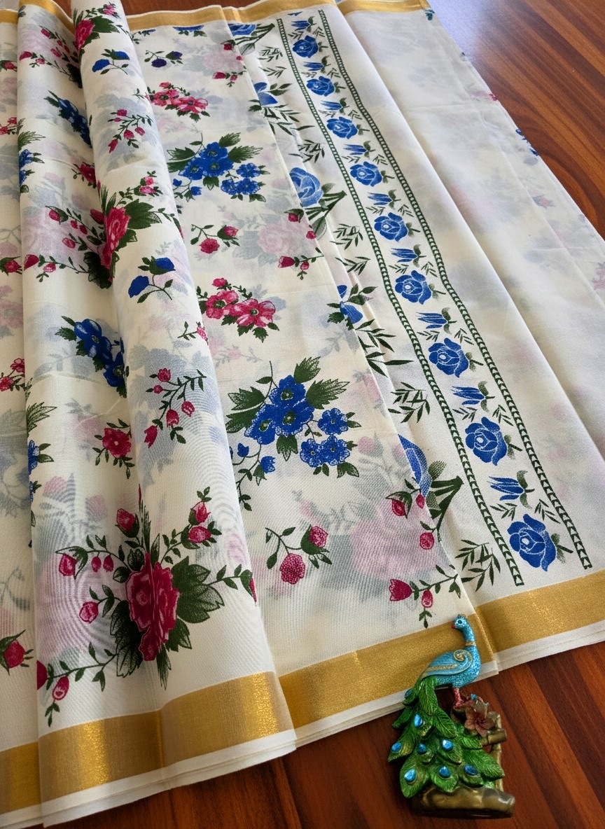 Printed cotton sarees