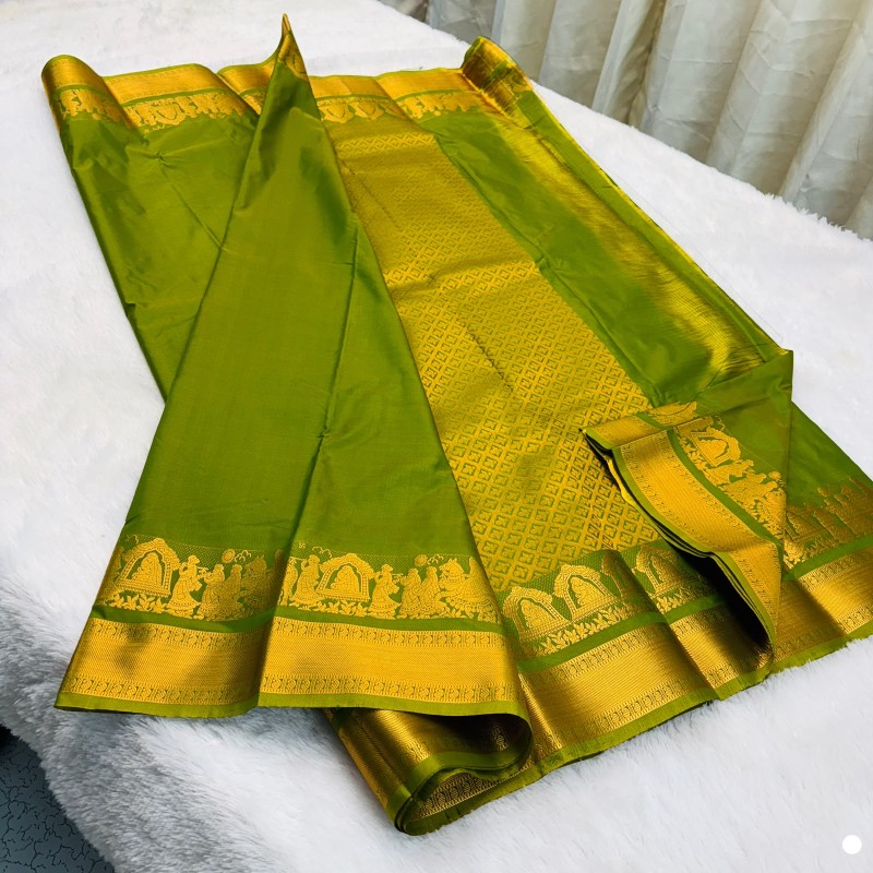 Kanchipuram Pallaku soft silk sarees