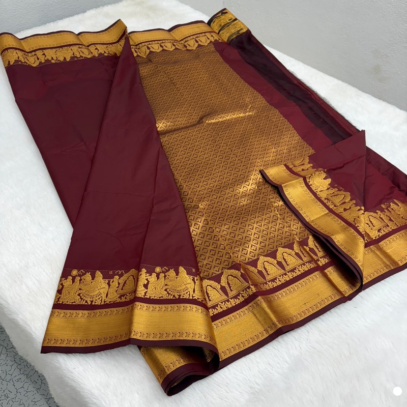 Kanchipuram Pallaku soft silk sarees