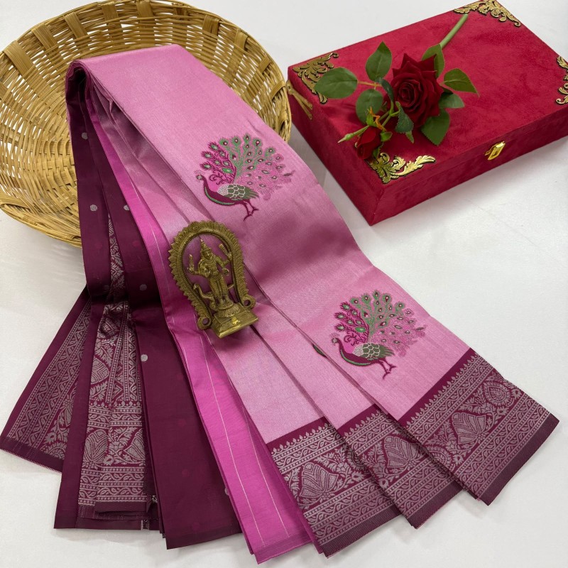 Peacock Tissue Silk Saree