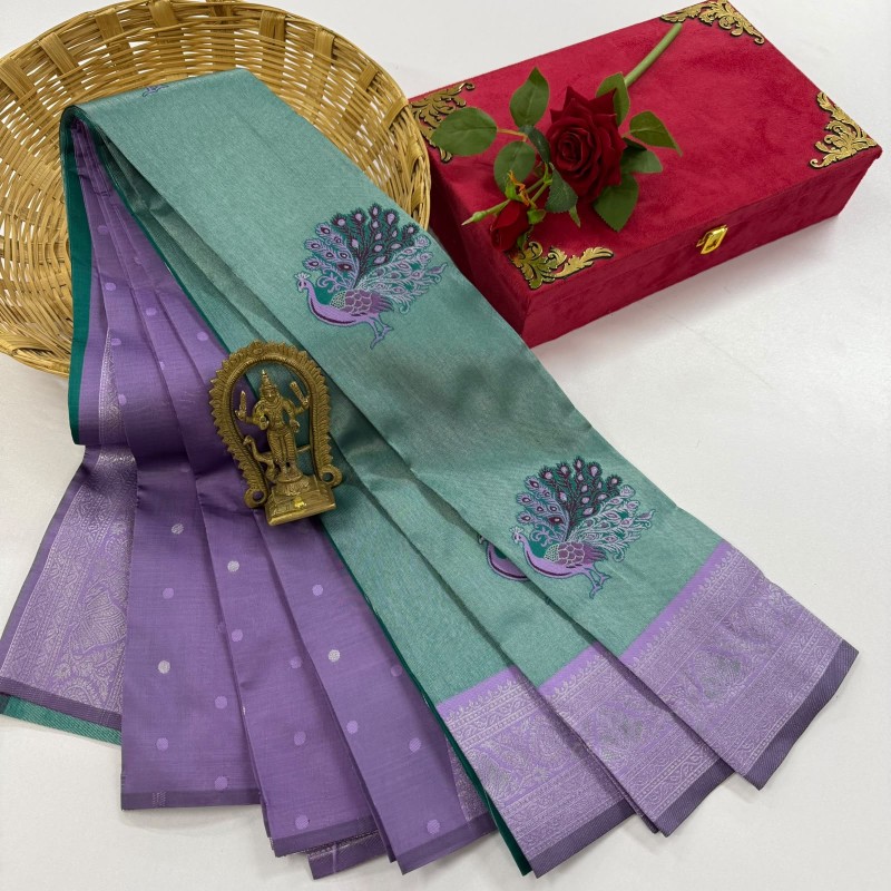 Peacock Tissue Silk Saree