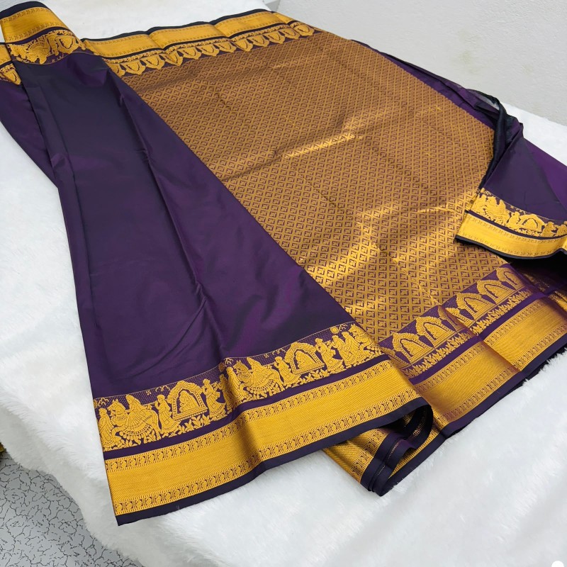 Kanchipuram Pallaku soft silk sarees