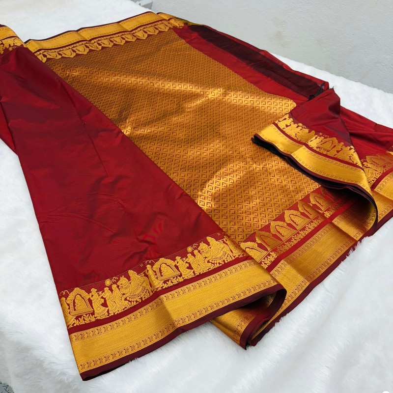 Kanchipuram Pallaku soft silk sarees