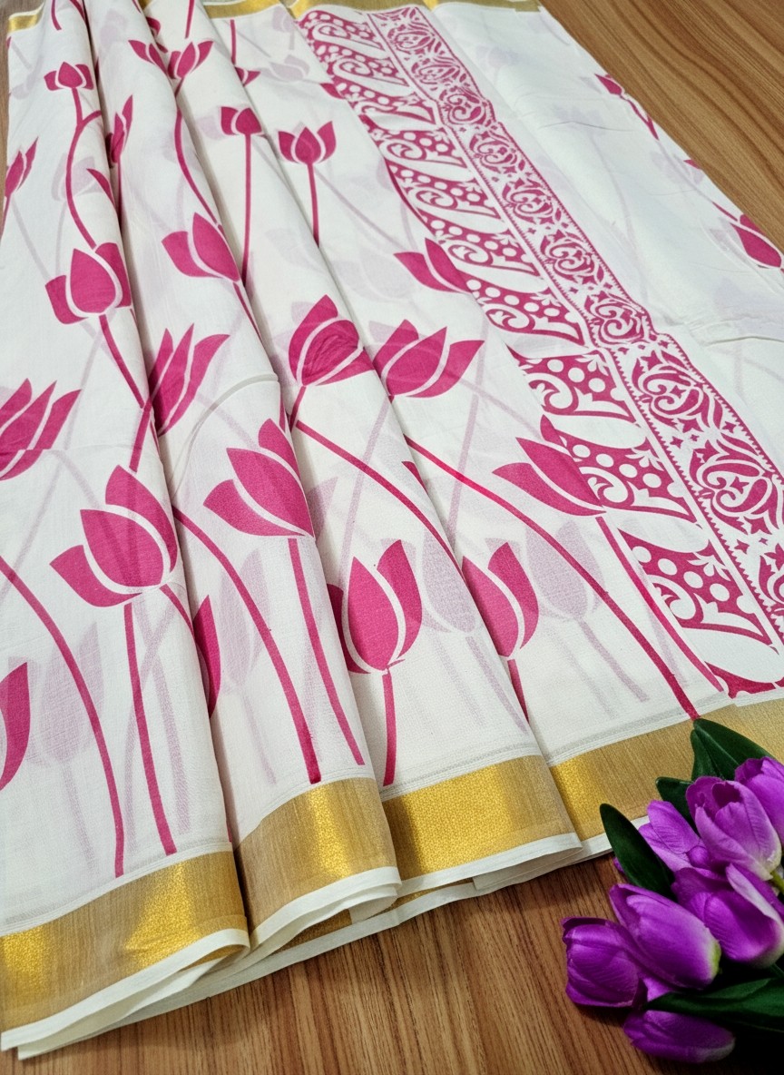 Printed cotton sarees