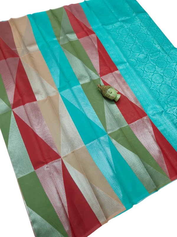 Rainbow Tissue silksaree
