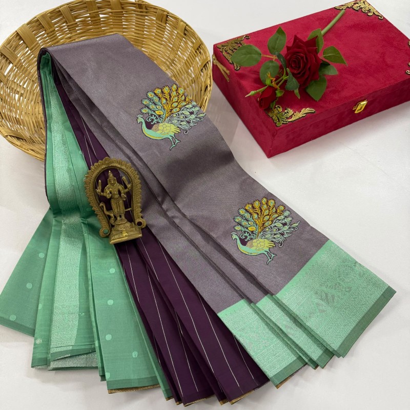 Peacock Tissue Silk Saree