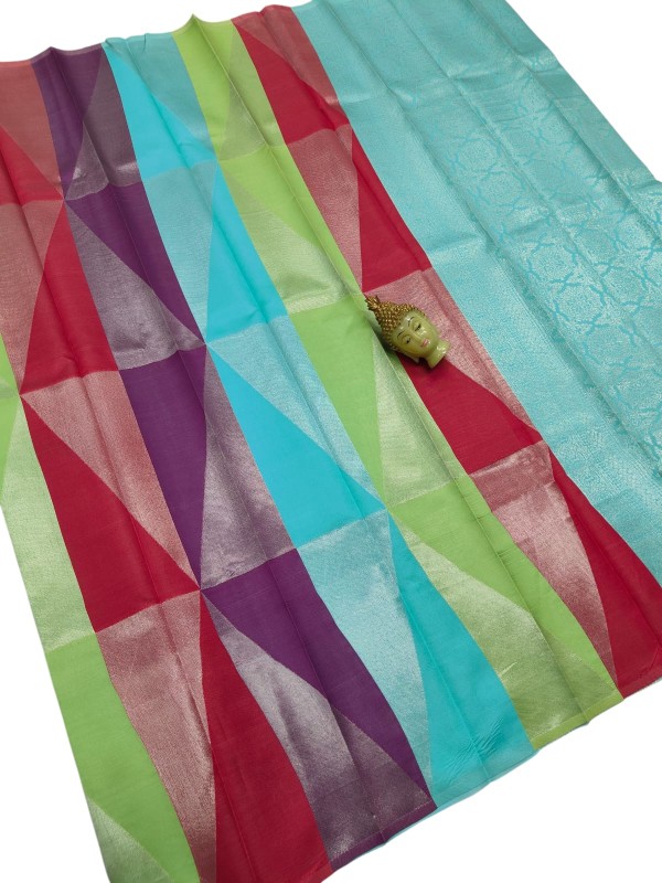 Rainbow Tissue silksaree