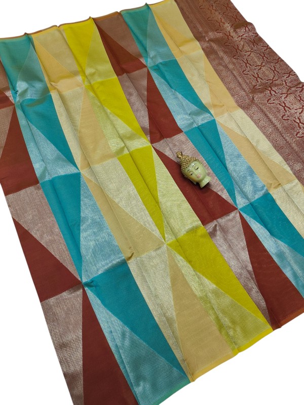 Rainbow Tissue silksaree